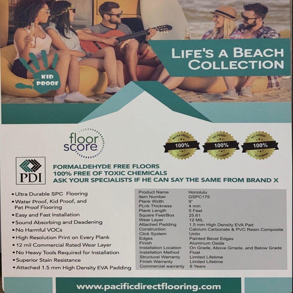 Honolulu SPC Flooring, Life's a Beach Collection, SDPC175 | VFO Flooring
